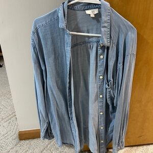 LOFT Soft Blue Denim Top